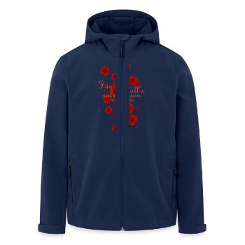 For me the hell raining red roses - Men’s Recycled Softshell Jacket by Stanley/Stella - navy - Front - AI Model Male 185 light (185cm)