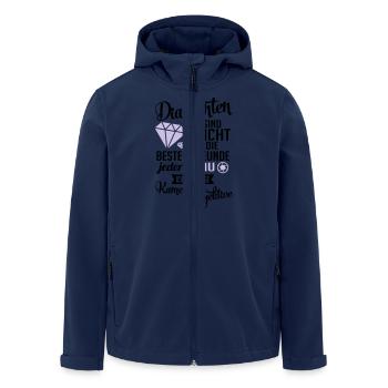 Fotografin: Diamanten? ich will Kamera & Objektive - Recycelte Männer Softshell-Jacke von Stanley/Stella - Navy - Vorne - AI Model Male 185 light (185cm)
