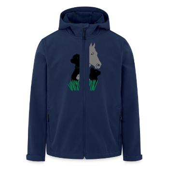 Tiere Pferd Hund Katze Kaninchen Hase Nager - Recycelte Männer Softshell-Jacke von Stanley/Stella - Navy - Vorne - AI Model Male 185 light (185cm)