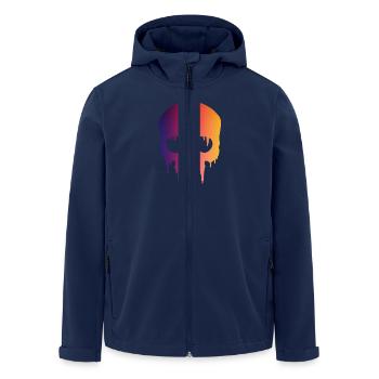 Melting Skull paint - Veste softshell homme en polyester recyclé Stanley/Stella - marine - Devant - AI Model Male 185 light (185cm)