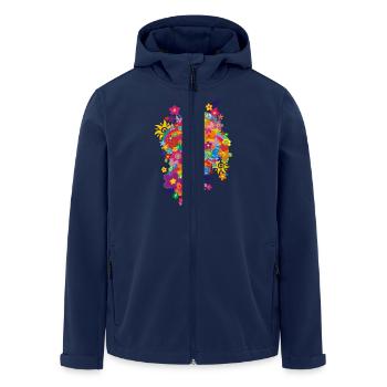 NEW FLOWER POWER RAINBOW - Recycelte Männer Softshell-Jacke von Stanley/Stella - Navy - Vorne - AI Model Male 185 light (185cm)