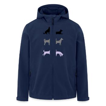 Sechs Hunde - Recycelte Männer Softshell-Jacke von Stanley/Stella - Navy - Vorne - AI Model Male 185 light (185cm)