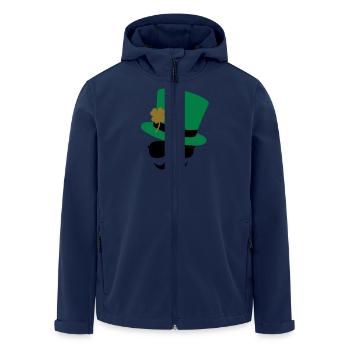 Go Green Moustache - Men’s Recycled Softshell Jacket by Stanley/Stella - navy - Front - AI Model Male 185 light (185cm)