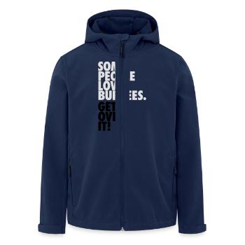 Some People Love Burpees - Get Over It - Men’s Recycled Softshell Jacket by Stanley/Stella - navy - Front - AI Model Male 185 light (185cm)