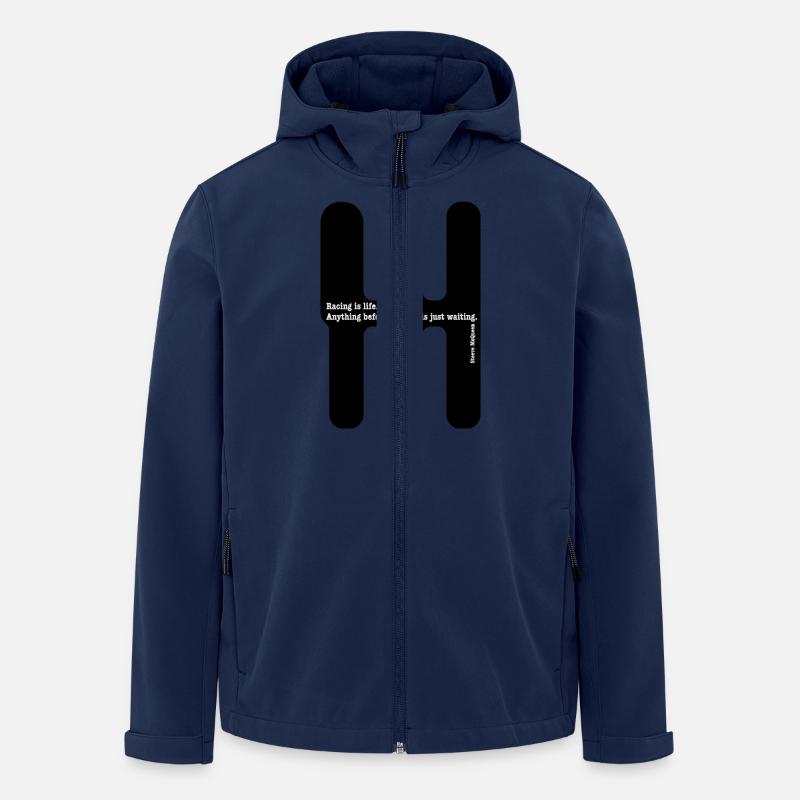 Racing is life... By Steeve McQueen - Veste softshell homme en polyester recyclé Stanley/Stella - marine