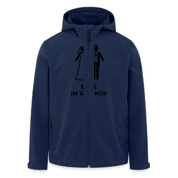 Ende Im Gelände (Polterabend, Hochzeit, Brautpaar) - Recycelte Männer Softshell-Jacke von Stanley/Stella - Navy - Vorne - AI Model Male 185 light (185cm)