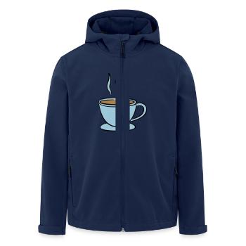 Coffee - Men’s Recycled Softshell Jacket by Stanley/Stella - navy - Front - AI Model Male 185 light (185cm)