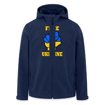 Free ukraine - Men’s Recycled Softshell Jacket by Stanley/Stella - navy - Front - AI Model Male 185 light (185cm)