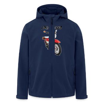 Star (red) // Illustration - Men’s Recycled Softshell Jacket by Stanley/Stella - navy - Front - AI Model Male 185 light (185cm)