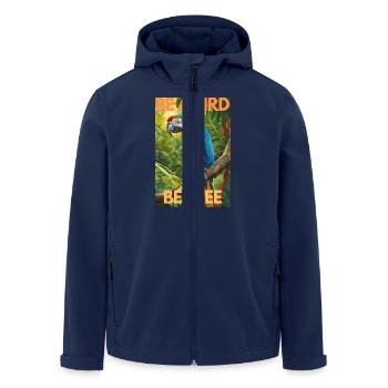 Freiheit - Recycelte Männer Softshell-Jacke von Stanley/Stella - Navy - Vorne - AI Model Male 185 light (185cm)