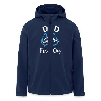Dad Fish On Fishing - Recycelte Männer Softshell-Jacke von Stanley/Stella - Navy - Vorne - AI Model Male 185 light (185cm)