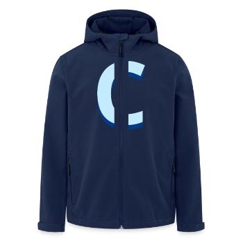 Pop und moderner blauer Buchstabe c - Recycelte Männer Softshell-Jacke von Stanley/Stella - Navy - Vorne - AI Model Male 185 light (185cm)