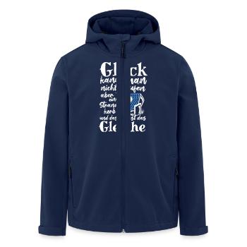 Glück kann man nicht kaufen, aber einen Strandkorb - Recycelte Männer Softshell-Jacke von Stanley/Stella - Navy - Vorne - AI Model Male 185 light (185cm)