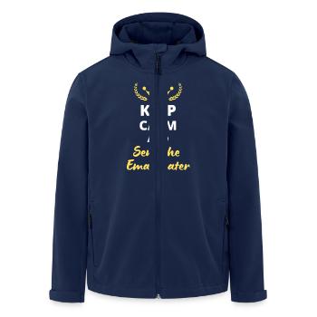 "Keep Calm and Send the Email Later" - Men’s Recycled Softshell Jacket by Stanley/Stella - navy - Front - AI Model Male 185 light (185cm)