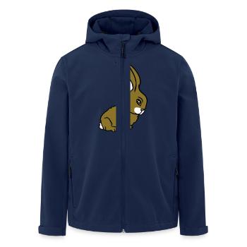Hase Häschen süß niedlich klein freundlich knuffig - Recycelte Männer Softshell-Jacke von Stanley/Stella - Navy - Vorne - AI Model Male 185 light (185cm)