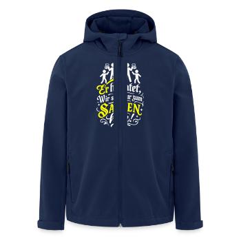 Er Heiratet Wir Saufen Jga Spruch - Recycelte Männer Softshell-Jacke von Stanley/Stella - Navy - Vorne - AI Model Male 185 light (185cm)