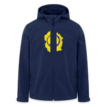 Solidarity Peace – Ukraine Colors - Recycelte Männer Softshell-Jacke von Stanley/Stella - Navy - Vorne - AI Model Male 185 light (185cm)