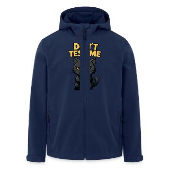 Don’t Test Me | Angry Black Cat Funny Sarcastic -Y - Men’s Recycled Softshell Jacket by Stanley/Stella - navy - Front - AI Model Male 185 light (185cm)