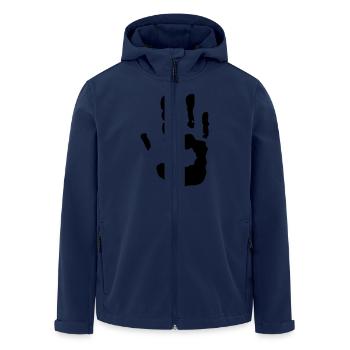 trace hand - Men’s Recycled Softshell Jacket by Stanley/Stella - navy - Front - AI Model Male 185 light (185cm)