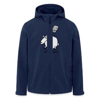 schaf_gewuerzt - Men’s Recycled Softshell Jacket by Stanley/Stella - navy - Front - AI Model Male 185 light (185cm)