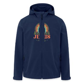 Jesus vibes - Men’s Recycled Softshell Jacket by Stanley/Stella - navy - Front - AI Model Male 185 light (185cm)
