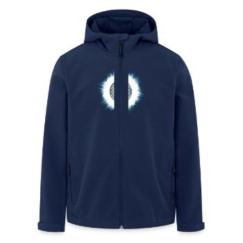 funky Blume des Lebens - Recycelte Männer Softshell-Jacke von Stanley/Stella - Navy - Vorne - AI Model Male 185 light (185cm)
