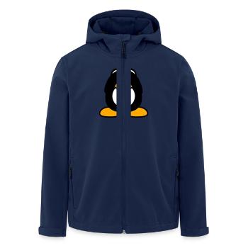 Pinguin nichts sehen blind Hände halten Augen zu - Recycelte Männer Softshell-Jacke von Stanley/Stella - Navy - Vorne - AI Model Male 185 light (185cm)