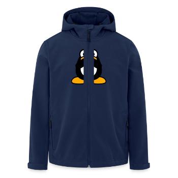 Penguin Nothing Talking Silent Hands Covering Mouth - Men’s Recycled Softshell Jacket by Stanley/Stella - navy - Front - AI Model Male 185 light (185cm)