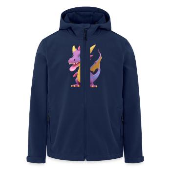 A cute dragon monster with long tongue - Men’s Recycled Softshell Jacket by Stanley/Stella - navy - Front - AI Model Male 185 light (185cm)