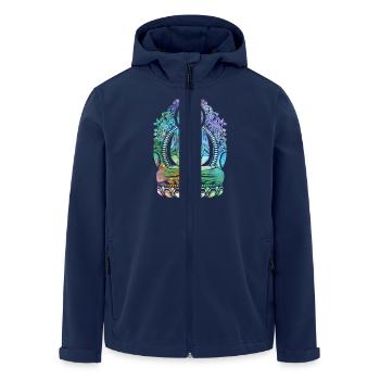 Cosmic Buddha - Cool - Men’s Recycled Softshell Jacket by Stanley/Stella - navy - Front - AI Model Male 185 light (185cm)