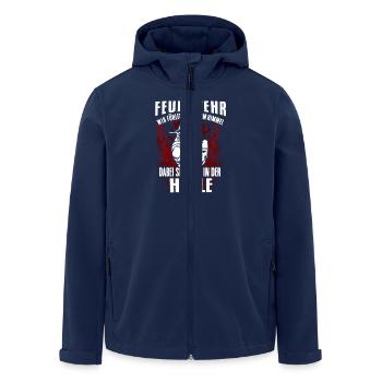 feuerwehr - Recycelte Männer Softshell-Jacke von Stanley/Stella - Navy - Vorne - AI Model Male 185 light (185cm)