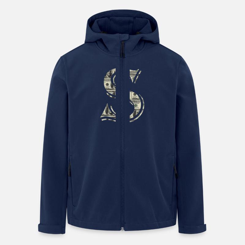 Dollar mit 100 $-Scheine gefüllt - Recycelte Männer Softshell-Jacke von Stanley/Stella - Navy