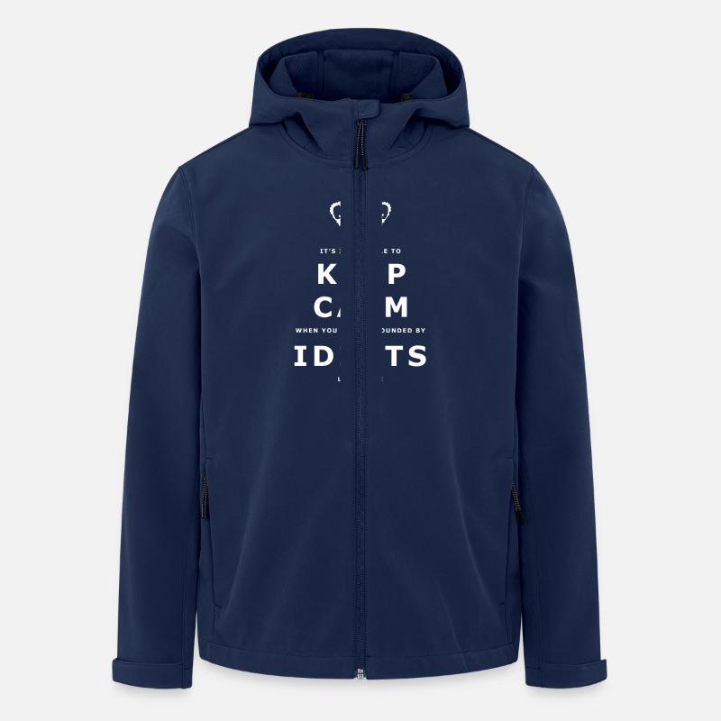 Lustige Keep Calm Idiots Design- - Recycelte Männer Softshell-Jacke von Stanley/Stella - Navy