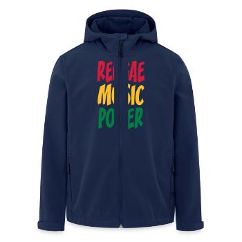 rasta music power - Veste softshell homme en polyester recyclé Stanley/Stella - marine - Devant - AI Model Male 185 light (185cm)