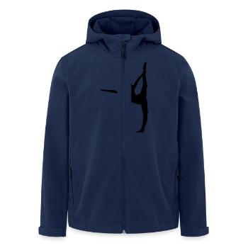 Woman at Yoga exercise design - Men’s Recycled Softshell Jacket by Stanley/Stella - navy - Front - AI Model Male 185 light (185cm)
