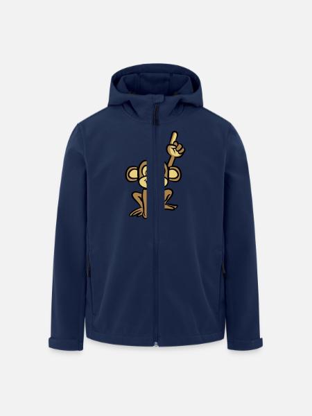 affe lustig zeigefinger - Recycelte Männer Softshell-Jacke von Stanley/Stella - Navy