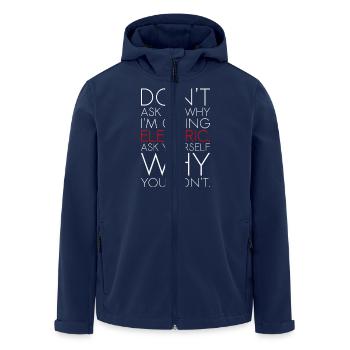 Dont ask me why I am going electric Elektroauto EV - Recycelte Männer Softshell-Jacke von Stanley/Stella - Navy - Vorne - AI Model Male 185 light (185cm)