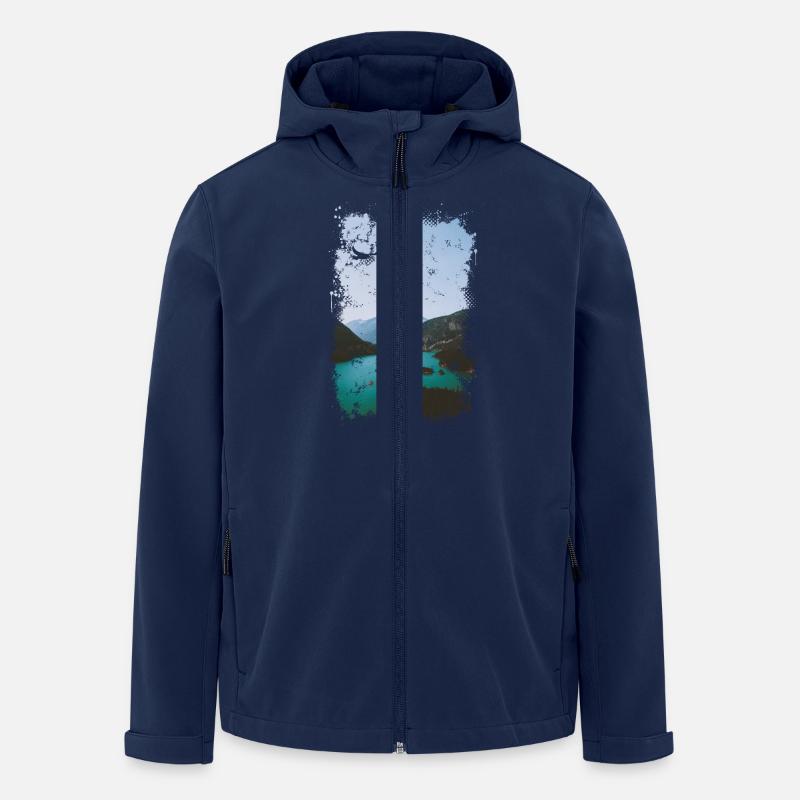 Alpenpanorama - Recycelte Männer Softshell-Jacke von Stanley/Stella - Navy