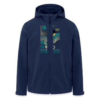 Thème Fractal Pulse - Veste softshell homme en polyester recyclé Stanley/Stella - marine - Devant - AI Model Male 185 light (185cm)