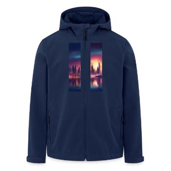 Dubai city sunset - Men’s Recycled Softshell Jacket by Stanley/Stella - navy - Front - AI Model Male 185 light (185cm)