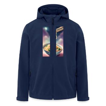 Ein Snack für den Abend: eine Schüssel Nudeln mit Brokkoli - Recycelte Männer Softshell-Jacke von Stanley/Stella - Navy - Vorne - AI Model Male 185 light (185cm)