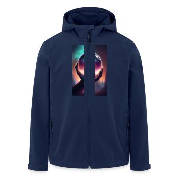 Magic crystal ball in hand - Men’s Recycled Softshell Jacket by Stanley/Stella - navy - Front - AI Model Male 185 light (185cm)