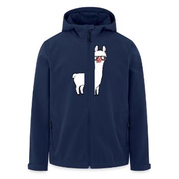 Llama Nerd Geek Horn-Rimmed Glasses Smart Funny Grimace - Men’s Recycled Softshell Jacket by Stanley/Stella - navy - Front - AI Model Male 185 light (185cm)