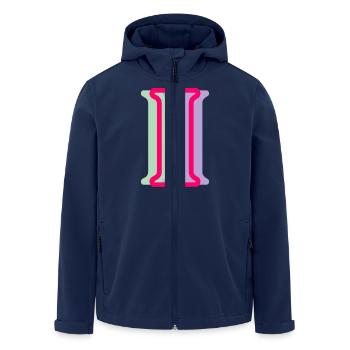 Mehrfarbiger Buchstabe i - Recycelte Männer Softshell-Jacke von Stanley/Stella - Navy - Vorne - AI Model Male 185 light (185cm)