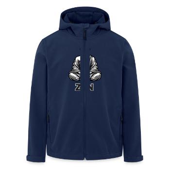 Monk sitting in meditation - ZEN Design - Men’s Recycled Softshell Jacket by Stanley/Stella - navy - Front - AI Model Male 185 light (185cm)