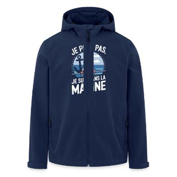 Je peux pas je suis dans la Marine - Veste softshell homme en polyester recyclé Stanley/Stella - marine - Devant - AI Model Male 185 light (185cm)