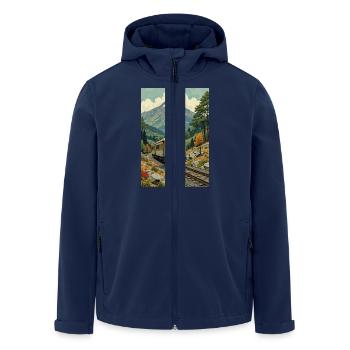 Image de train rétro - Veste softshell homme en polyester recyclé Stanley/Stella - marine - Devant - AI Model Male 185 light (185cm)