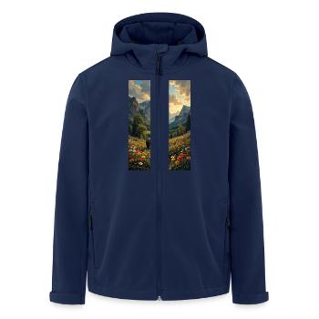 Picture Landscape with a bear. - Men’s Recycled Softshell Jacket by Stanley/Stella - navy - Front - AI Model Male 185 light (185cm)