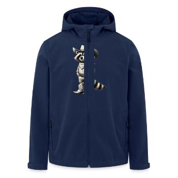Cowboy Raccoon Western Vintage Drawing - Men’s Recycled Softshell Jacket by Stanley/Stella - navy - Front - AI Model Male 185 light (185cm)