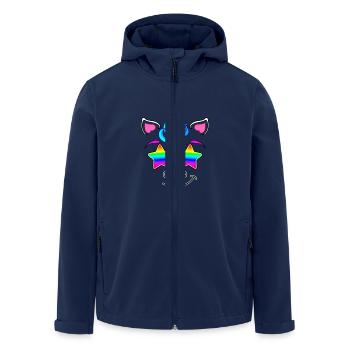 Funny unicorn with sunglasses rainbow colorful - Men’s Recycled Softshell Jacket by Stanley/Stella - navy - Front - AI Model Male 185 light (185cm)